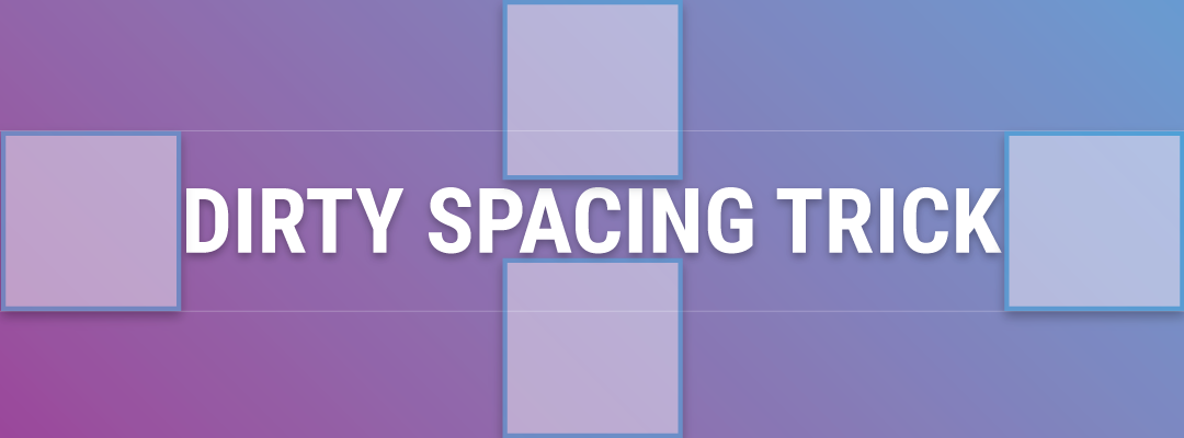 Draw a square in the spaces around an element and ensure they're all the same size.