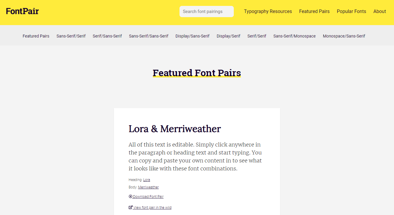 WebsiteDesignGuidelines-10-OnlyUseTwoFonts-FontPair