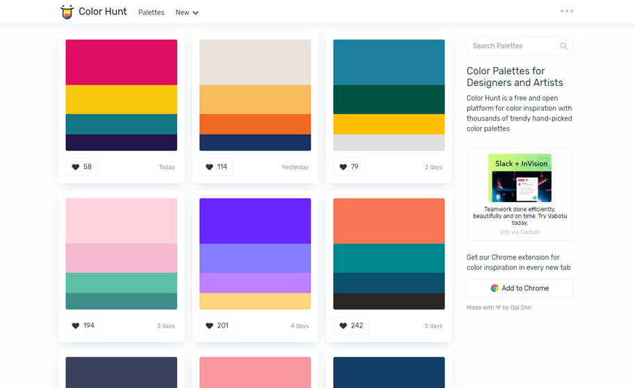 WebsiteDesignGuidelines-13-LimitTheColors-ColorHunt